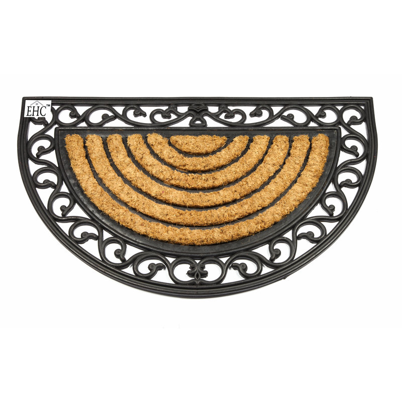Symple Stuff Half Moon Rubber/Coir Natural Entrance Doormat Wayfair.co.uk